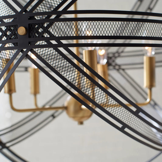 Spherical 5-Light Pendant by Uttermost in dark bronze. Made from steel in a modern style.