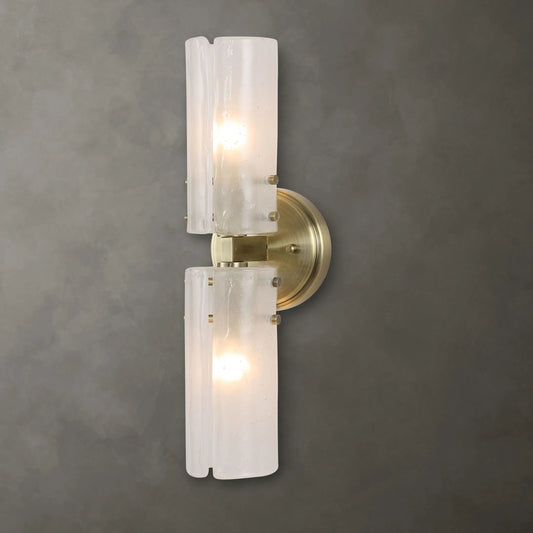 Mistie 2-Light Glass Sconce by Uttermost in brass. Made from steel, glass in a unique style.