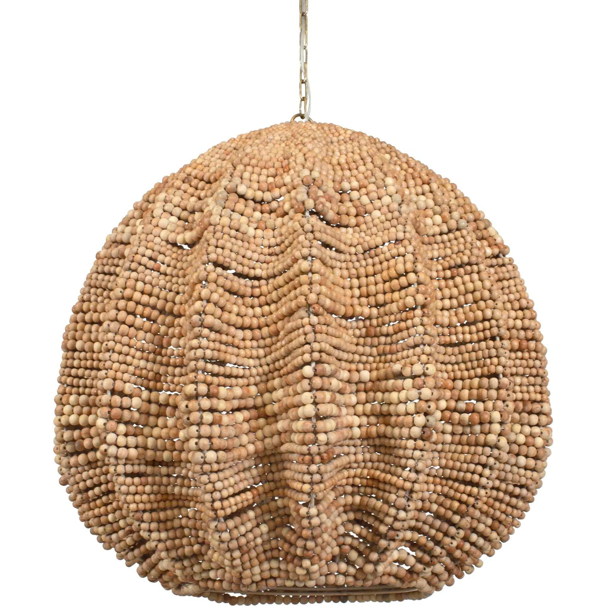 Kauri 5 Light Bead Pendant by Uttermost in brass. Made from iron, wood beads in a rustic style.