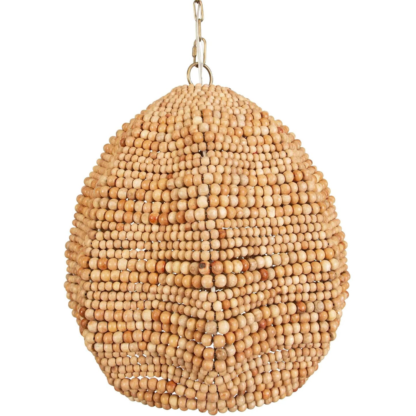 002 SI-2386638 | Closeup | Kauri 1 Light Bead Pendant by Uttermost in brass. Made from iron, wood beads in a rustic style.