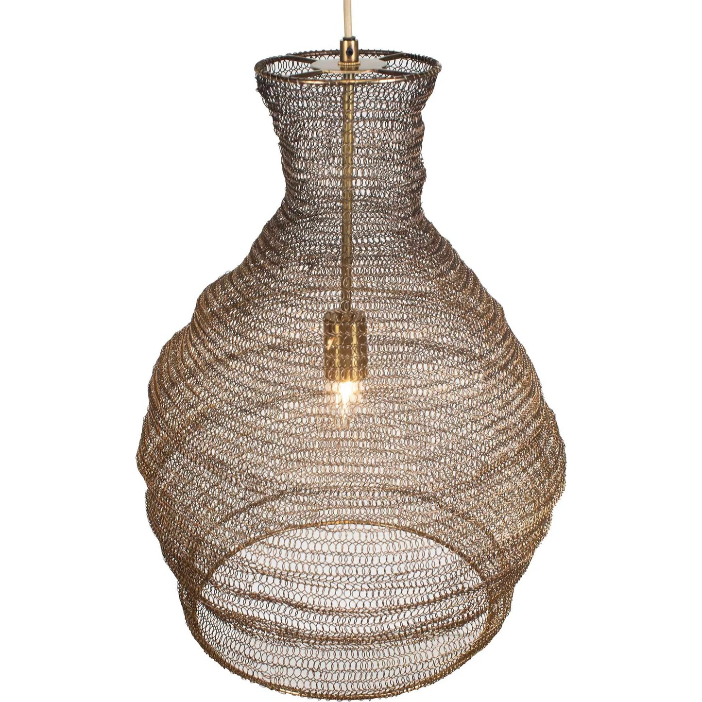 004 SI-2386639 | Closeup | Murmur Woven 1 Light Pendant by Uttermost in brass. Made from iron in a rustic style.