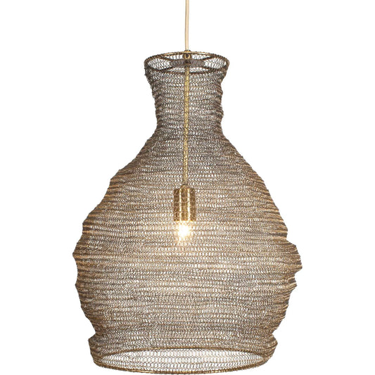 Murmur Woven 1 Light Pendant by Uttermost in brass. Made from iron in a unique style.