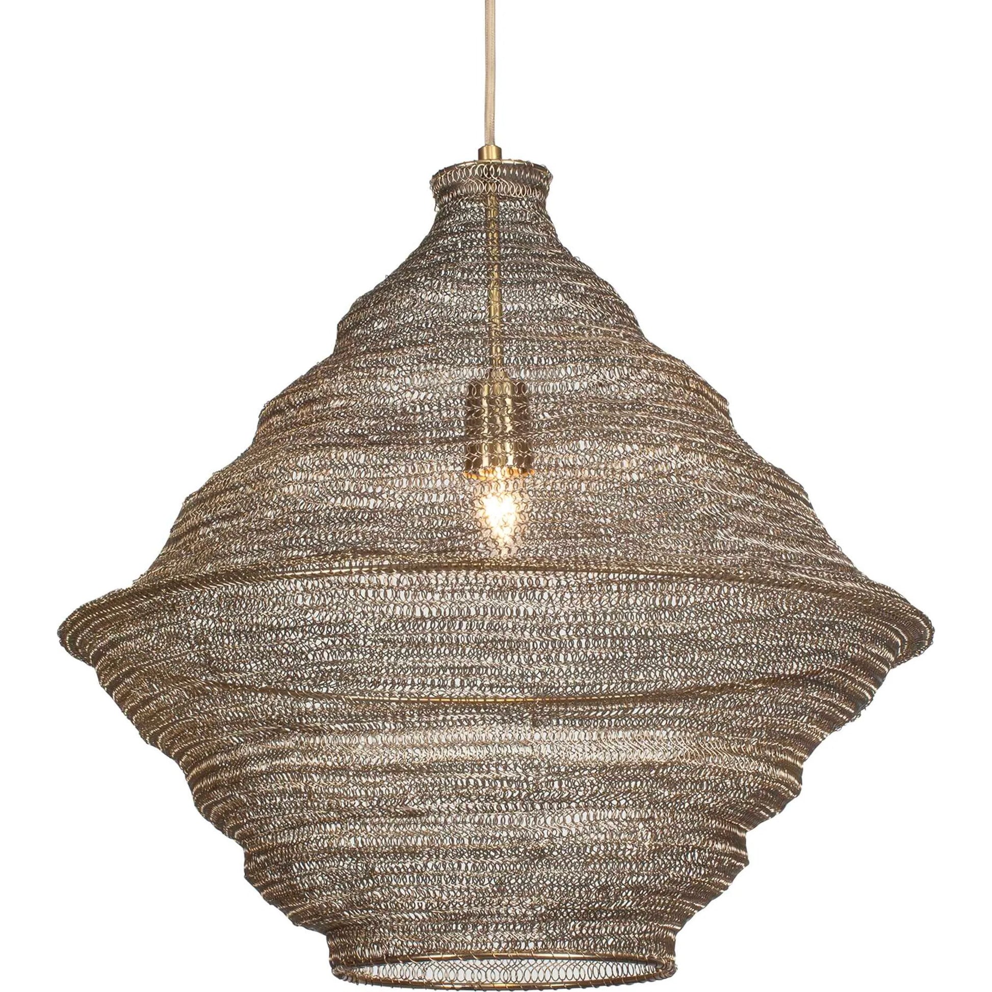 Sigh Woven 1 Light Pendant by Uttermost in brass. Made from iron in a rustic style.
