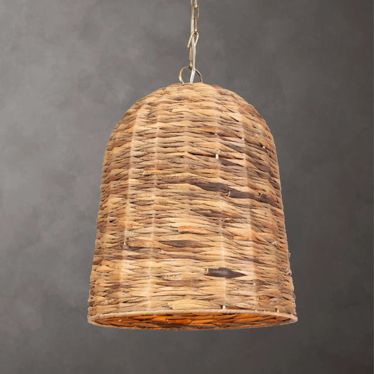 Rotorua 1 Light Sea Grass Pendant by Uttermost in brass. Made from iron, sea grass in a unique style.