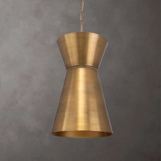 Crocker 1 Light Mini Pendant by Uttermost in brass. Made from iron in a unique style.