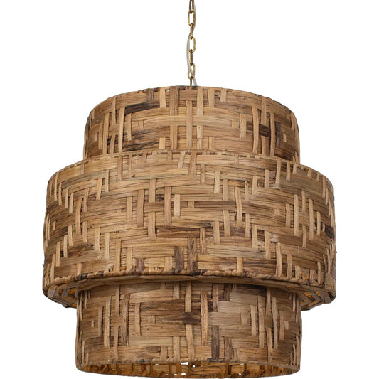 Water Hyacinth 4 Light Woven Pendant by Uttermost in natural. Made from iron in a unique style.