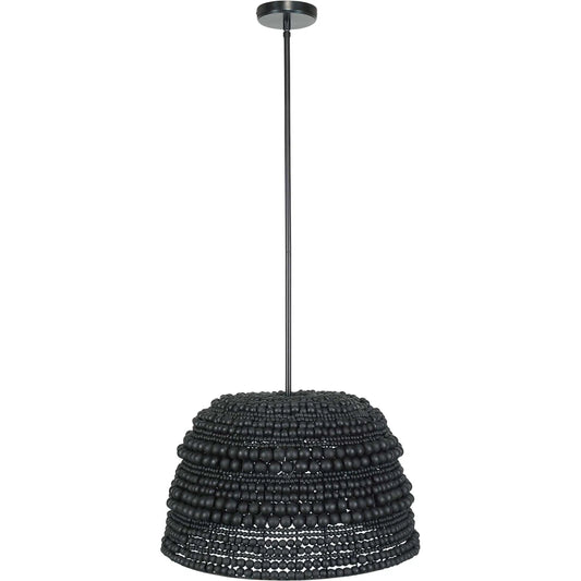 Persephone Bead 1 Light Pendant by Uttermost in black. Made from wood, iron in a eclectic & global style.