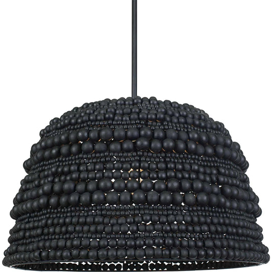 Persephone Bead 1 Light Pendant by Uttermost in black. Made from wood, iron in a unique style.