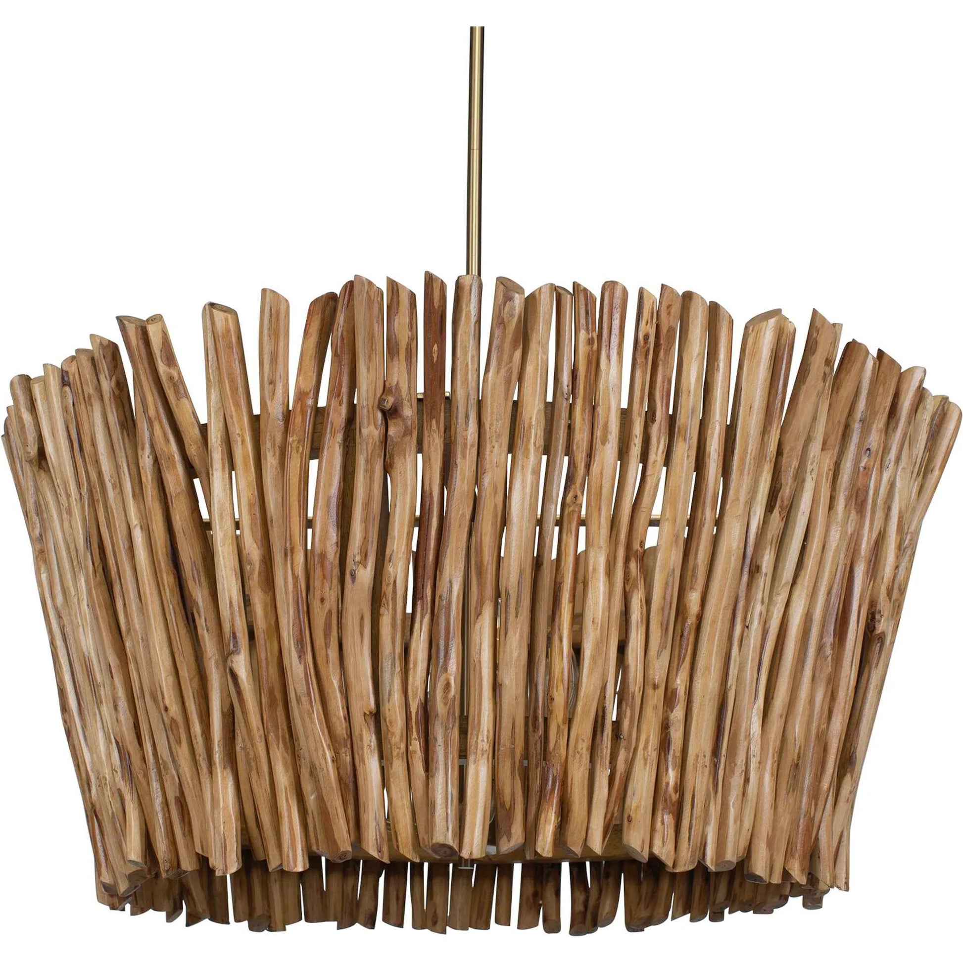 Rhea 4 Light Branch Chandelier by Uttermost in brass. Made from iron, wood in a unique style.