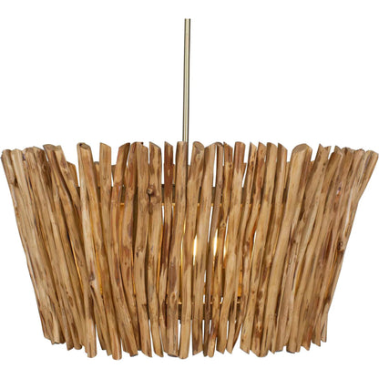 Rhea 4 Light Branch Chandelier by Uttermost in brass. Made from iron, wood in a unique style.