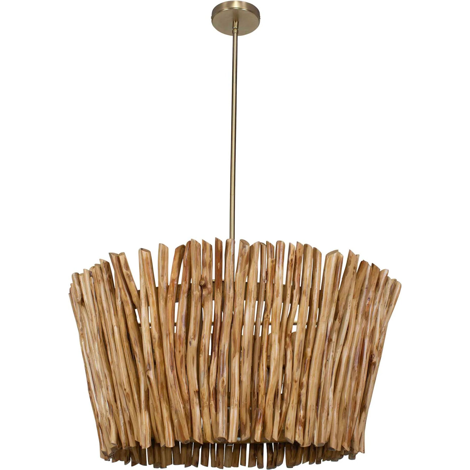Rhea 4 Light Branch Chandelier by Uttermost in brass. Made from iron, wood in a unique style.