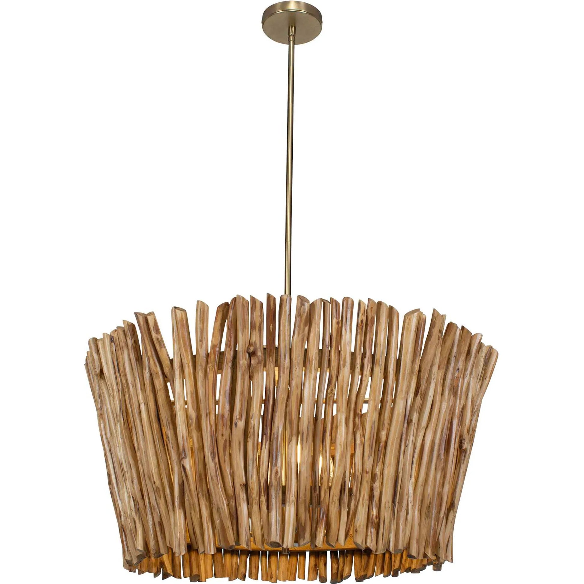 Rhea 4 Light Branch Chandelier by Uttermost in brass. Made from iron, wood in a unique style.