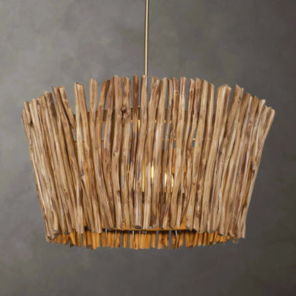 Rhea 4 Light Branch Chandelier by Uttermost in brass. Made from iron, wood in a unique style.