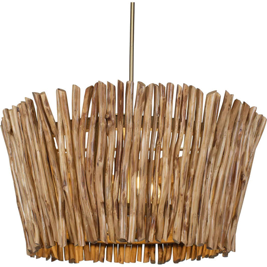 Rhea 4 Light Branch Chandelier by Uttermost in brass. Made from iron, wood in a unique style.