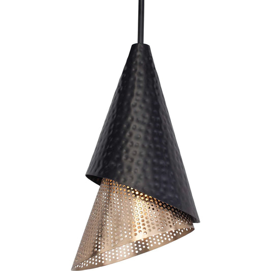 Apollo 1 Light Mini Pendant by Uttermost in matte black, gold. Made from steel in a unique style.