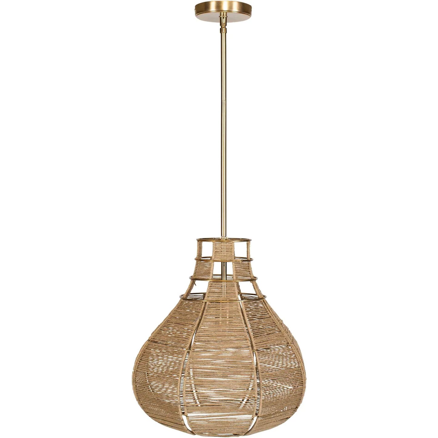 001 SI-2386649 | Primary Silo | Hestia 1 Light Natural Rope Pendant by Uttermost in brass. Made from mild steel, natural rope in a rustic style.