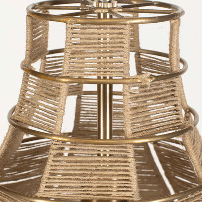 Hestia 1 Light Natural Rope Pendant by Uttermost in brass. Made from mild steel, natural rope in a rustic style.