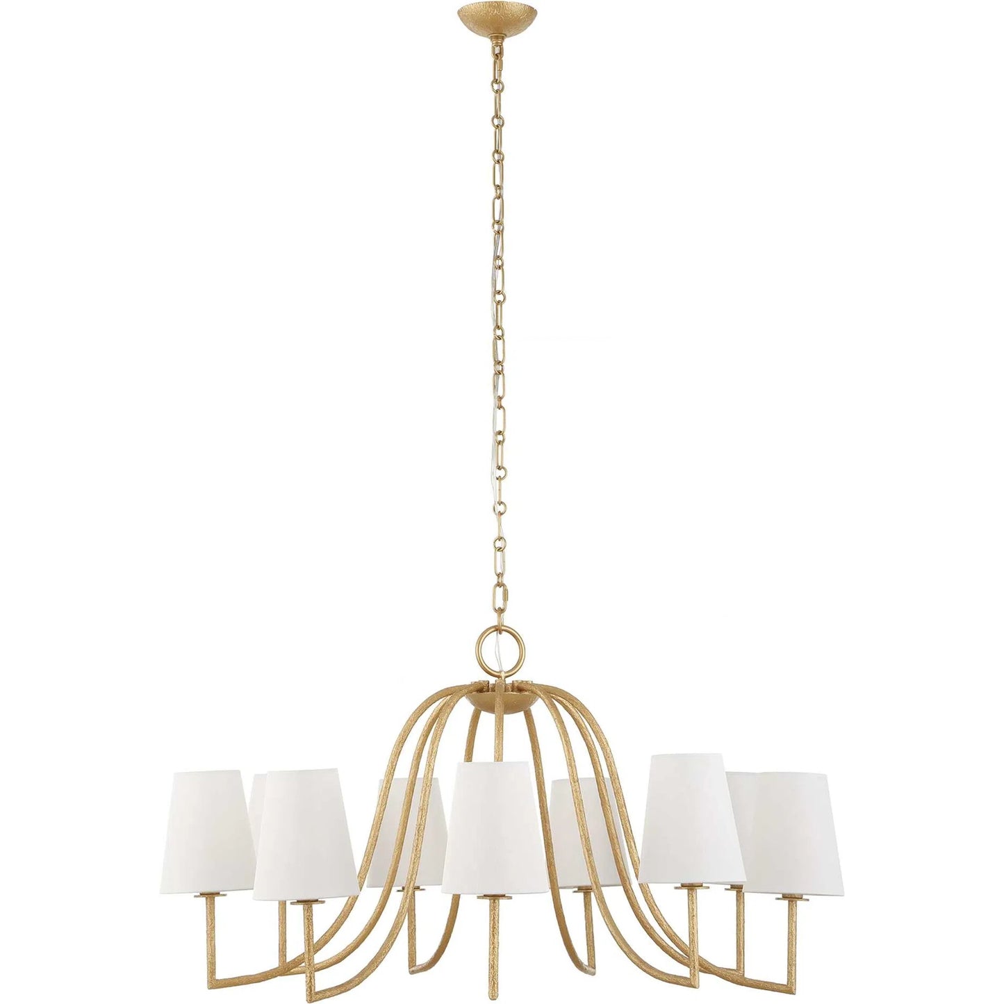 001 SI-2453069 | Primary Silo | Seville 9 Light Chandelier by Uttermost in gold. Made from iron, fabric in a traditional style.