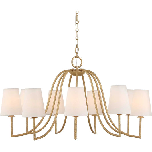 Seville 9 Light Chandelier by Uttermost in gold. Made from iron, fabric in a unique style.