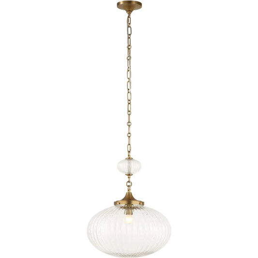 Bellaire 1 Light Glass Shade Pendant by Uttermost in gold. Made from glass, iron in a transitional style.