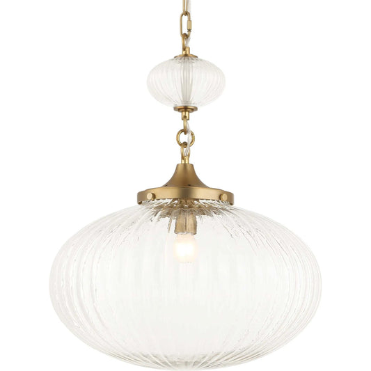Bellaire 1 Light Glass Shade Pendant by Uttermost in gold. Made from glass, iron in a unique style.