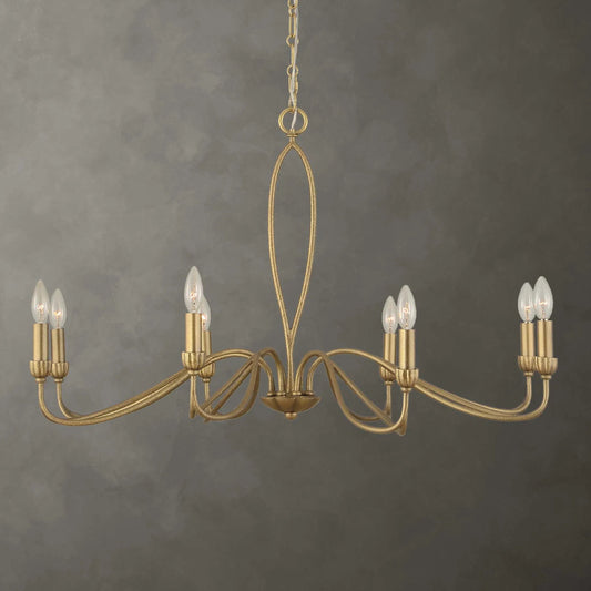 Corella 8 Light Chandelier by Uttermost in gold. Made from iron, aluminum in a unique style.