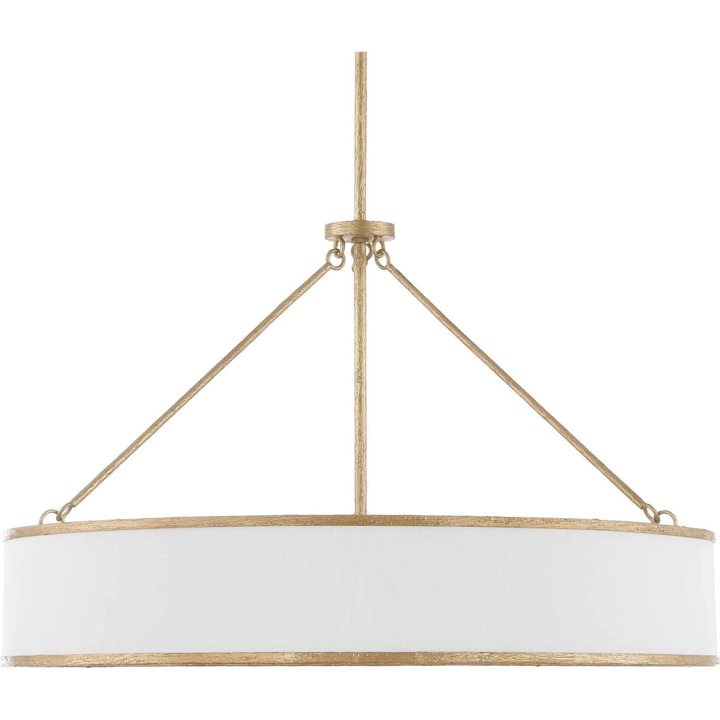 006 SI-2453090 | Additional Silo | Algiers 8 Light Drum Pendant by Uttermost in gold. Made from iron, fabric in a transitional style.
