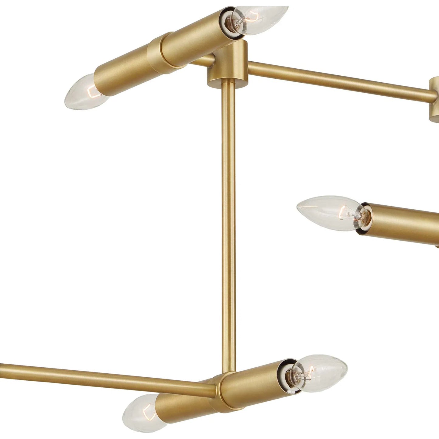 003 SI-2453091 | Closeup | Cadre 14 Light Modern Linear Pendant by Uttermost in brass. Made from iron in a transitional style.
