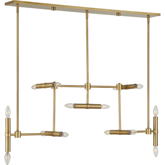 Cadre 14 Light Modern Linear Pendant by Uttermost in brass. Made from iron in a unique style.