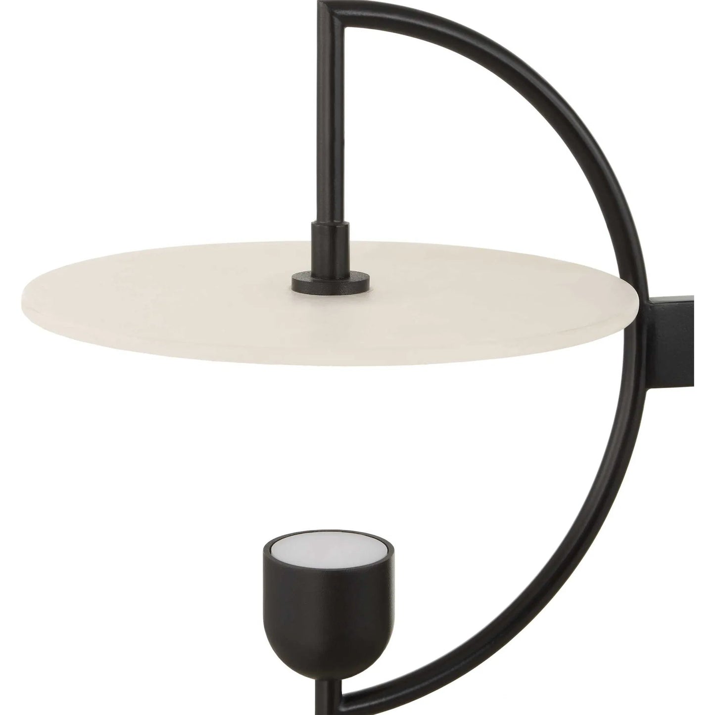 011 SI-2453071 | Closeup | Kyoto 4 Light Linear LED Chandelier by Uttermost in black. Made from iron, alabaster disk in a modern style.