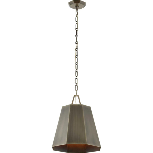 Granada 1 Light Hexagon Pendant by Uttermost in brass. Made from iron in a modern style.