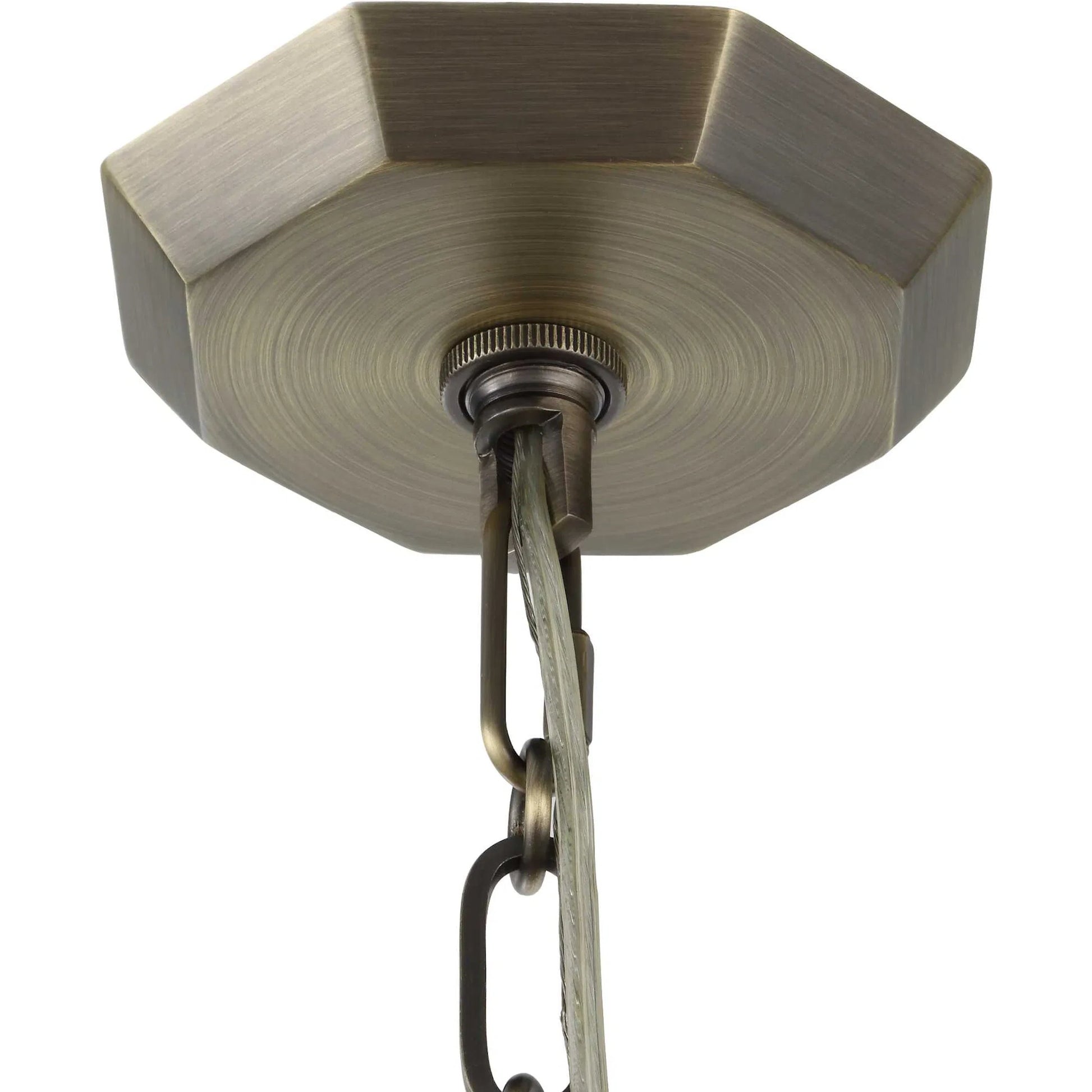 Granada 1 Light Hexagon Pendant by Uttermost in brass. Made from iron in a modern style.