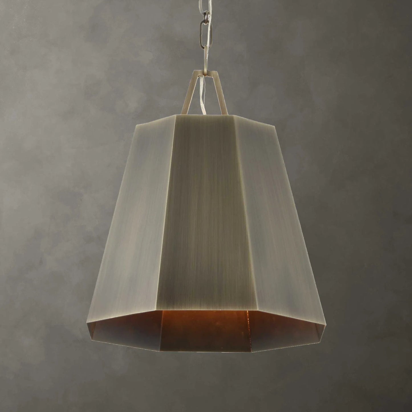003 SI-2453093 | Lifestyle | Granada 1 Light Hexagon Pendant by Uttermost in brass. Made from iron in a modern style.