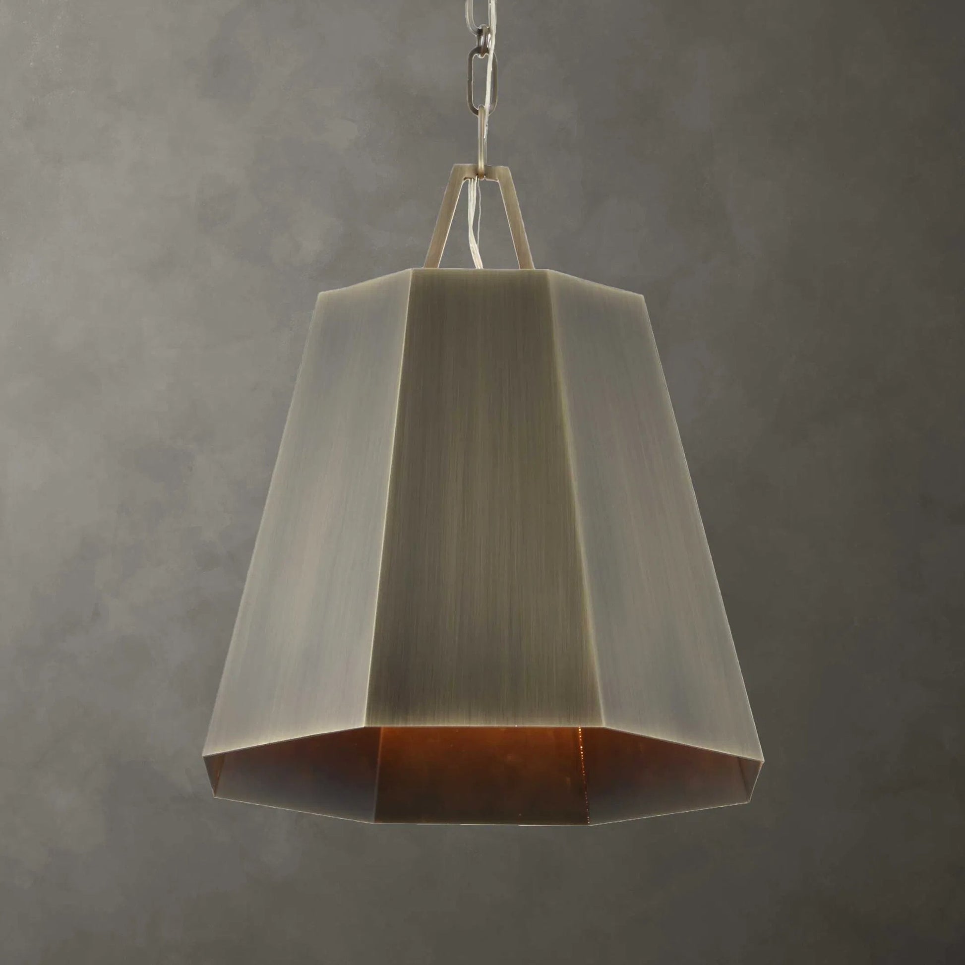 Granada 1 Light Hexagon Pendant by Uttermost in brass. Made from iron in a modern style.