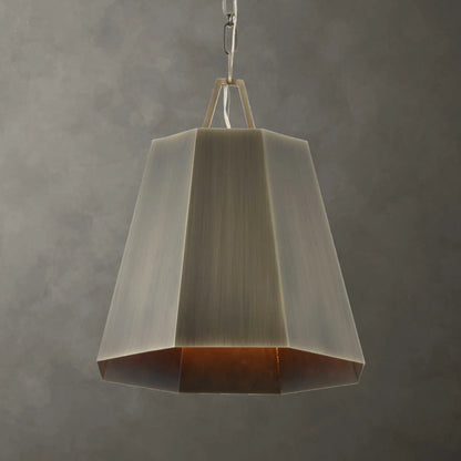 Granada 1 Light Hexagon Pendant by Uttermost in brass. Made from iron in a modern style.