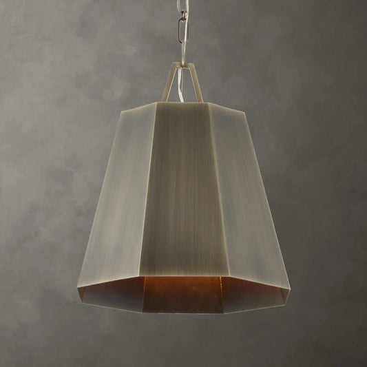Granada 1 Light Hexagon Pendant by Uttermost in brass. Made from iron in a unique style.