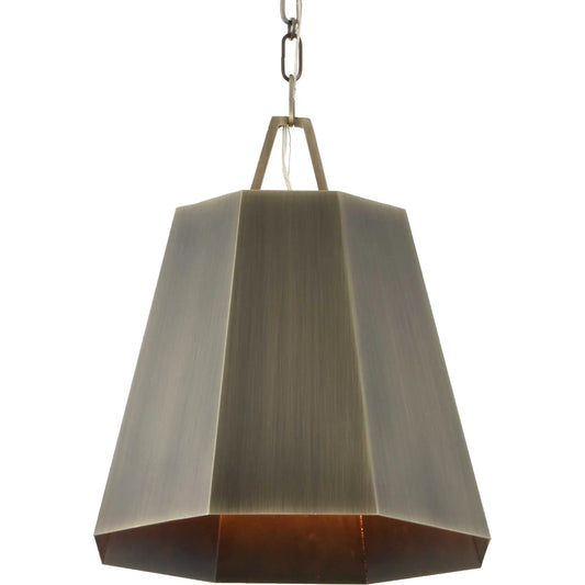 Granada 1 Light Hexagon Pendant by Uttermost in brass. Made from iron in a unique style.