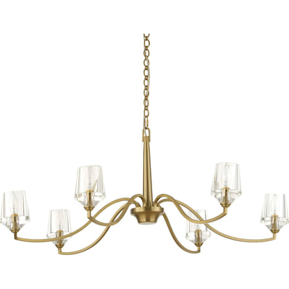 Barcelona 6 Light Chandelier by Uttermost in brass. Made from iron, crystal in a modern style.