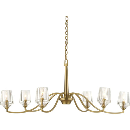 Barcelona 6 Light Chandelier by Uttermost in brass. Made from iron, crystal in a modern style.