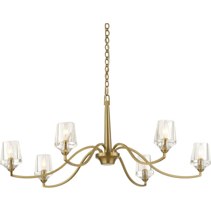 Barcelona 6 Light Chandelier by Uttermost in brass. Made from iron, crystal in a modern style.