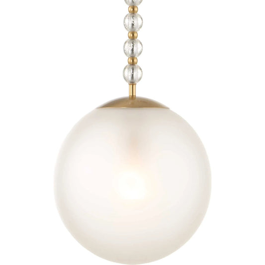 Ripple 1 Light Frost Glass Pendant by Uttermost in brass. Made from iron, glass in a unique style.
