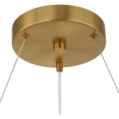 Segovia Round LED Chandelier by Uttermost in brass. Made from iron, crystal in a modern style.
