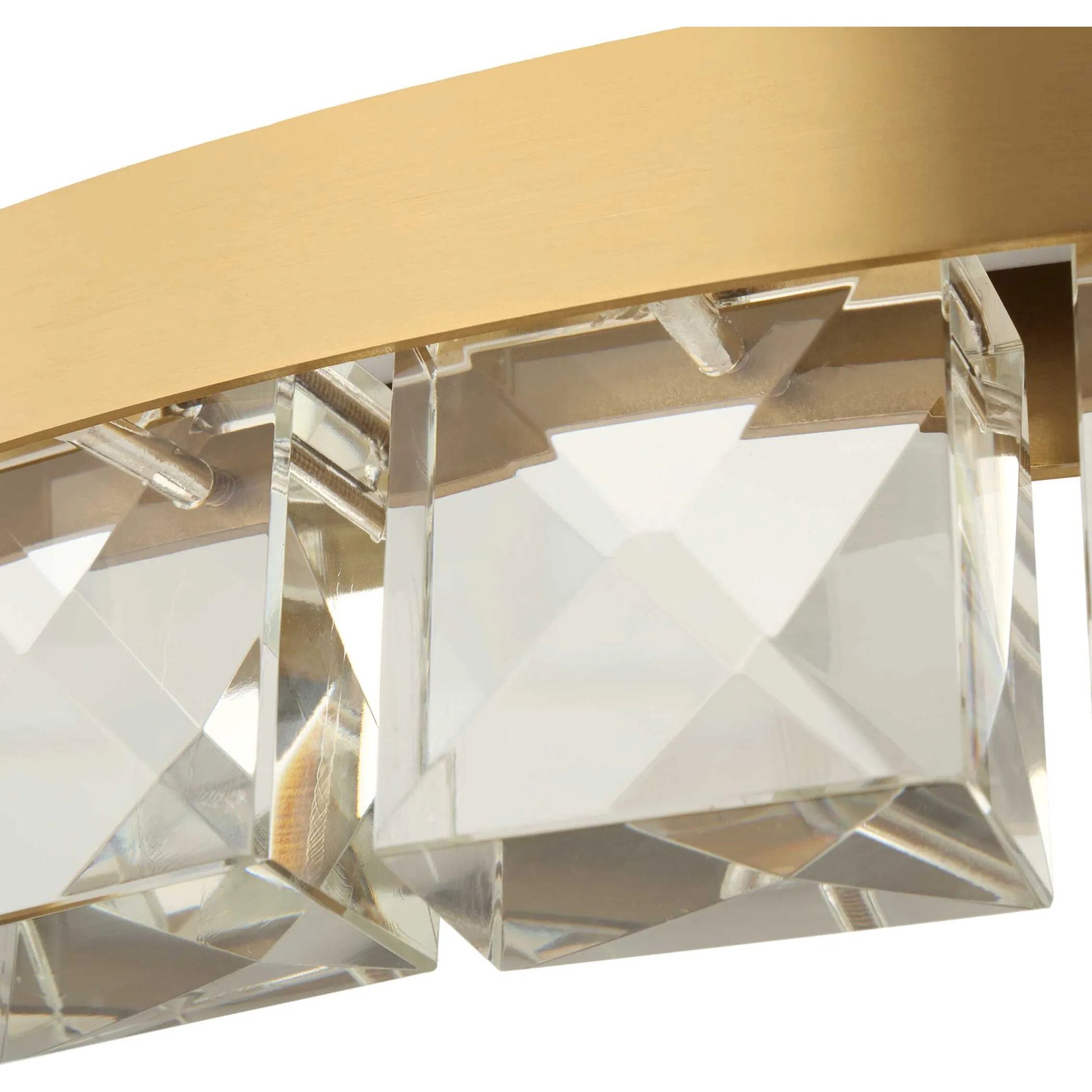 Segovia Round LED Chandelier by Uttermost in brass. Made from iron, crystal in a modern style.