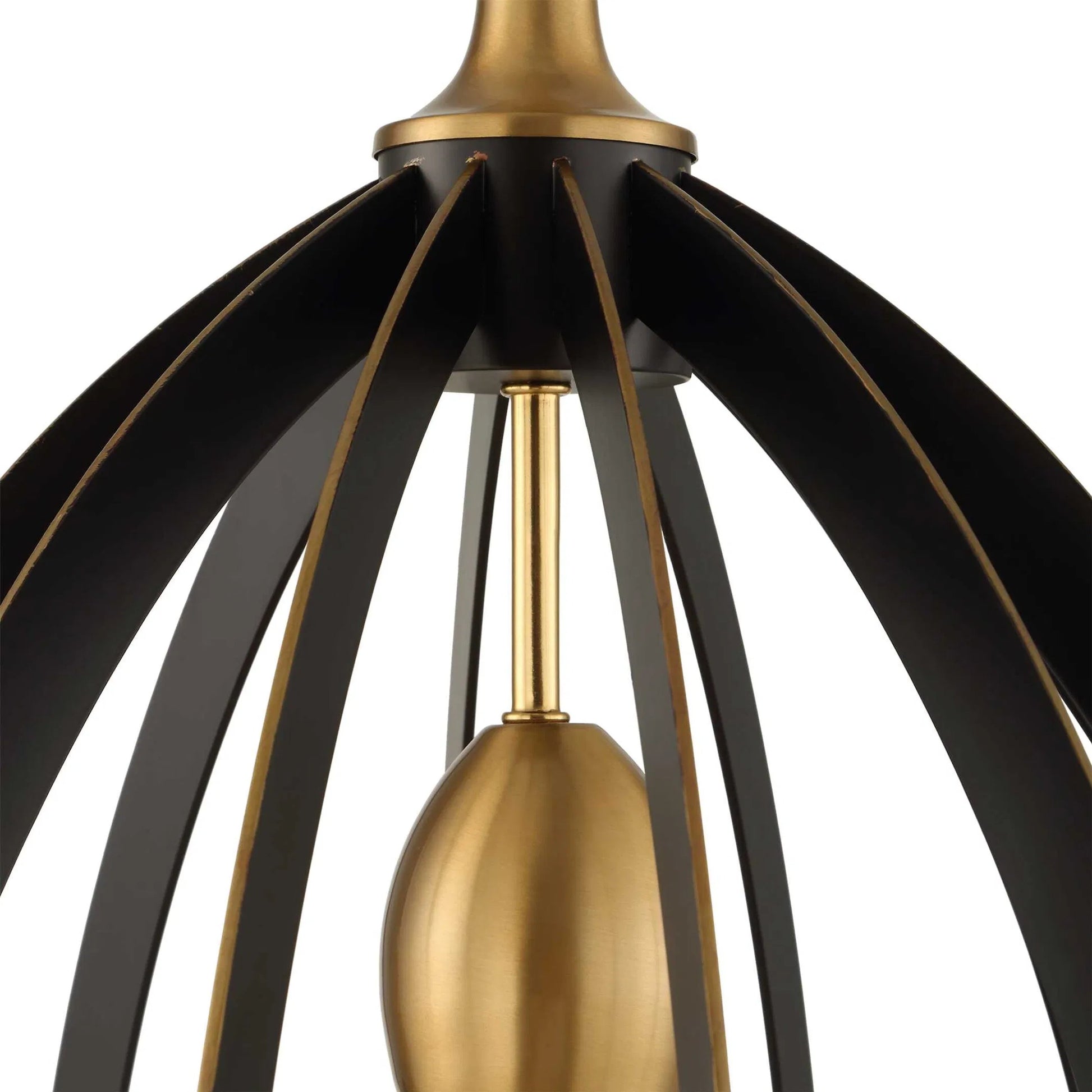 Darby 1 Light Architectural Oval Pendant by Uttermost in dark bronze. Made from iron in a modern style.