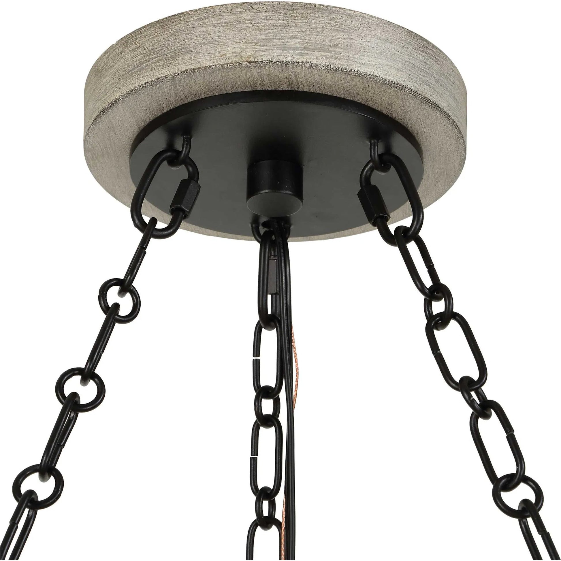 Edgecomb 6 Light Indoor/Outdoor Chandelier by Uttermost in black and black. Made from iron, clear seeded glass in a unique style.