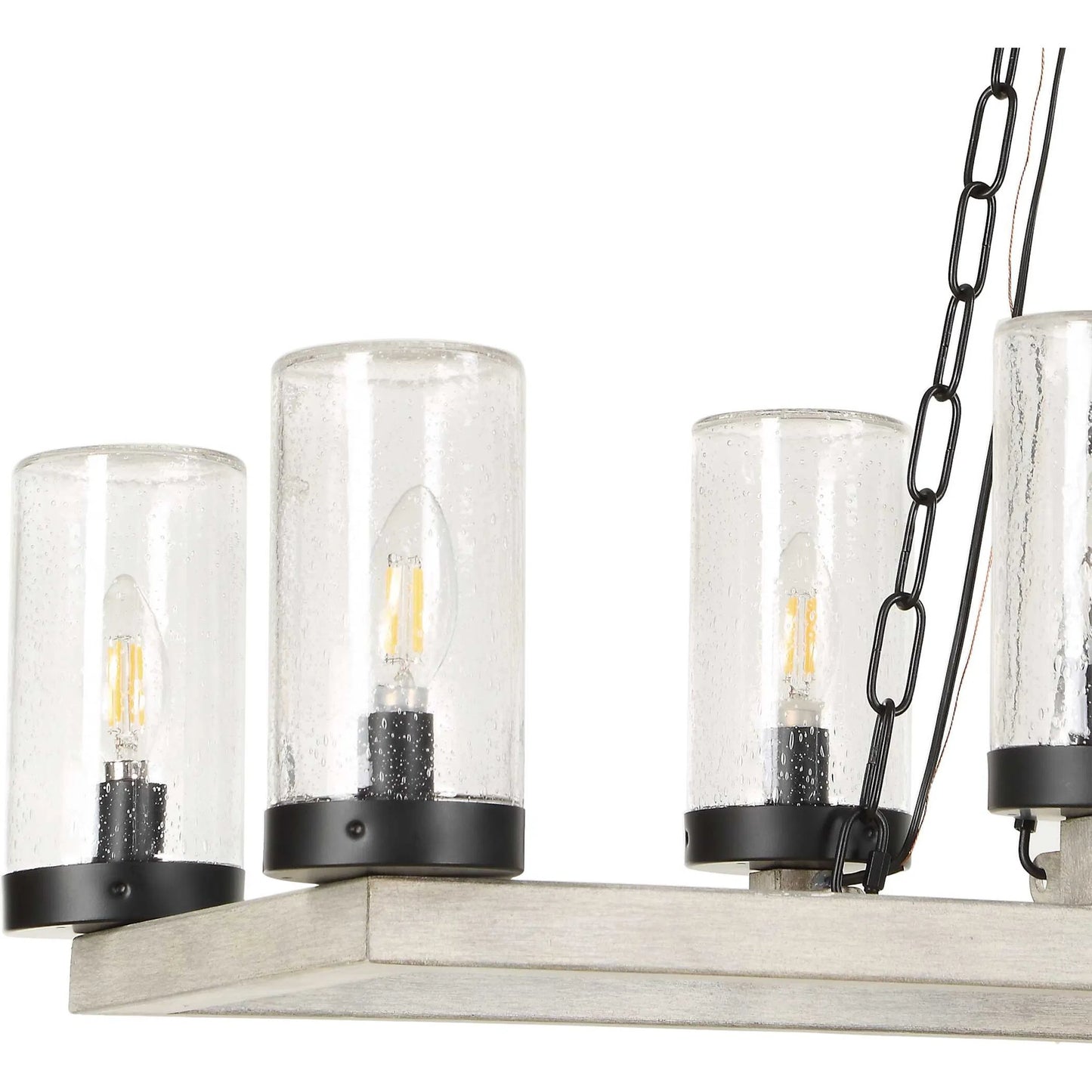 001 SI-2630595 | Additional Silo | Edgecomb 10 Light Indoor/Outdoor Chandelier by Uttermost in black and black. Made from iron, clear seeded glass in a unique style.