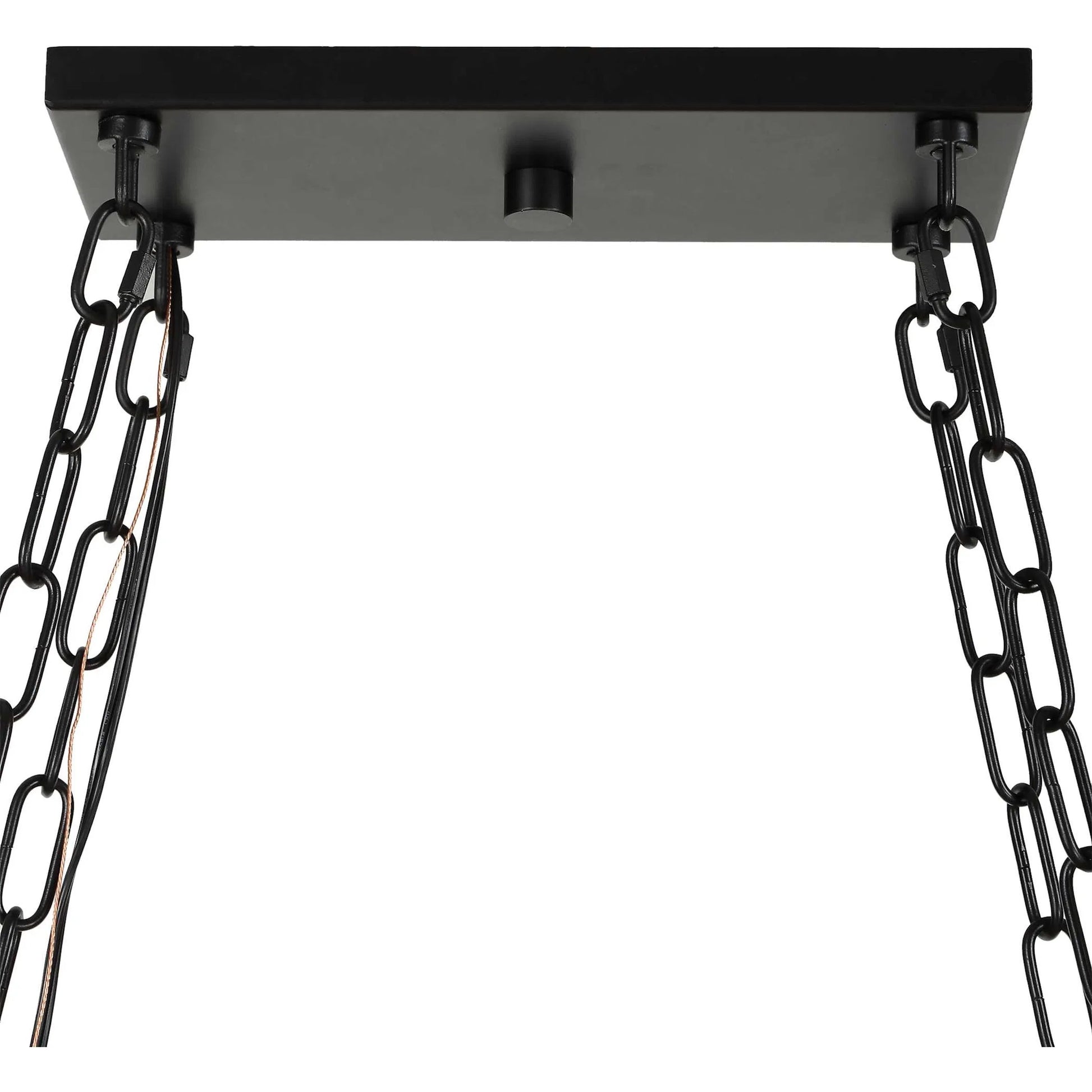 Edgecomb 10 Light Indoor/Outdoor Chandelier by Uttermost in black and black. Made from iron, clear seeded glass in a unique style.