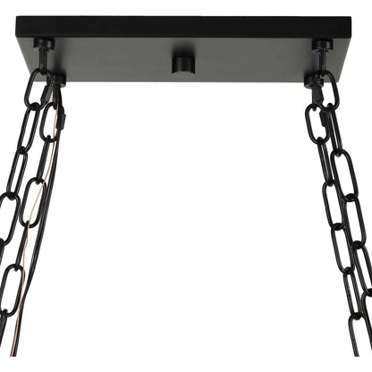 Edgecomb 10 Light Indoor/Outdoor Chandelier by Uttermost in black and black. Made from iron, clear seeded glass in a unique style.