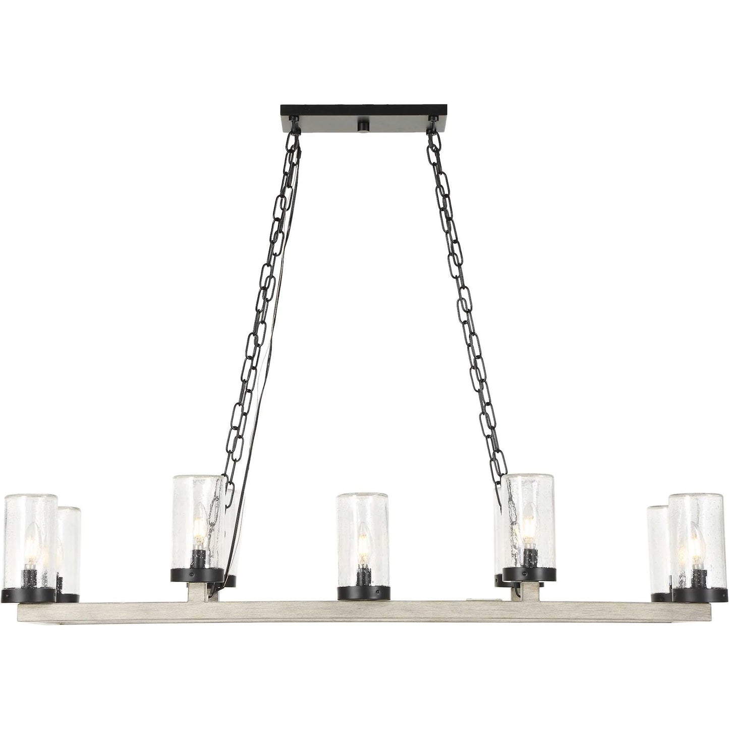 000 SI-2630595 | Primary Silo | Edgecomb 10 Light Indoor/Outdoor Chandelier by Uttermost in black and black. Made from iron, clear seeded glass in a unique style.