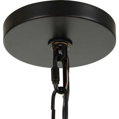 Edgecomb 4 Light Indoor/Outdoor Pendant by Uttermost in black and black. Made from iron, clear seeded glass in a unique style.